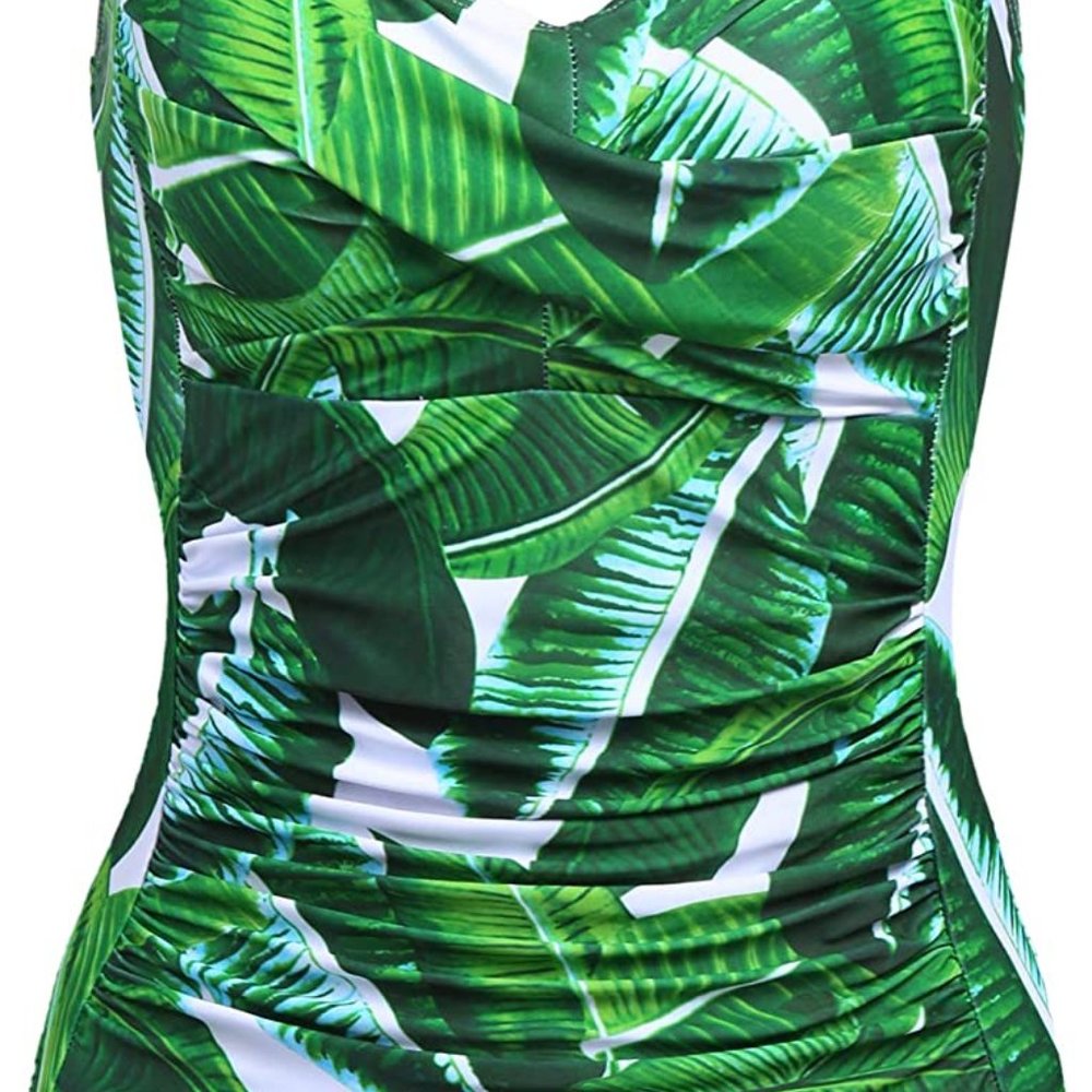 Ekouaer Womens One Piece Swimsuit Elegant Inspired Tummy Control